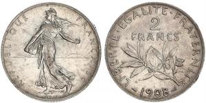 2 Franc Dritte Französische Republik (1870-1940)  Silber 
