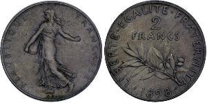 2 Franc Dritte Französische Republik (1870-1940)  Silber 