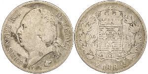 2 Franc Kingdom of France (1815-1830) Silber Ludwig XVIII (1755-1824)
