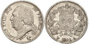 2 Franc Kingdom of France (1815-1830) Silber Ludwig XVIII (1755-1824)