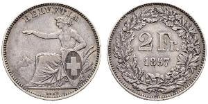 2 Franc Schweiz Silber 