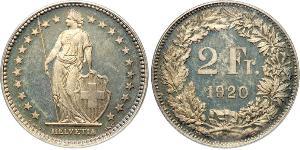 2 Franc Schweiz Silber 