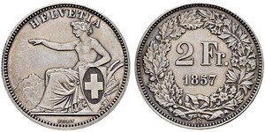 2 Franc Schweiz Silber 