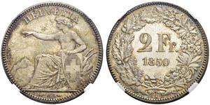 2 Franc Schweiz Silber 