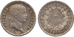 2 Franc First French Empire (1804-1814) Silver Napoleon (1769 - 1821)