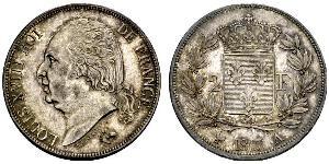 2 Franc Kingdom of France (1815-1830) Silver Louis XVIII of France (1755-1824)