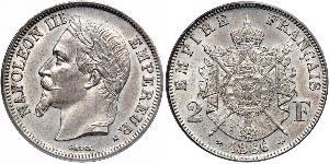 2 Franc Second French Empire (1852-1870) Silver Napoleon III (1808-1873)