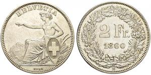 2 Franc Switzerland Silver 