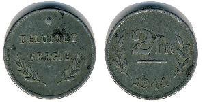 2 Franc Belgien Zink 