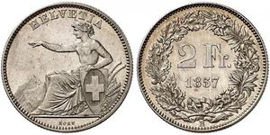 2 Franc 瑞士 銀 