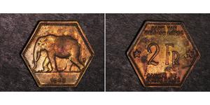 2 Franc 比屬剛果 (1908 - 1960) 黃銅 