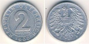 2 Grosh Besetztes Nachkriegsösterreich / Republik Österreich (1955 - ) Aluminium 