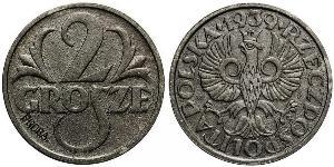 2 Grosh Pologne / Deuxième République de Pologne (1918 - 1939) Cuivre 