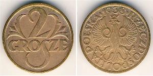 2 Grosh Pologne / Deuxième République de Pologne (1918 - 1939) Cuivre 