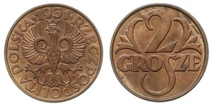2 Grosh 波兰第二共和国 (1918 - 1939) / 波兰 銅 