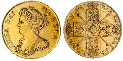 2 Guinea Reino de Gran Bretaña (1707-1801) Oro Ana de Gran Bretaña(1665-1714)