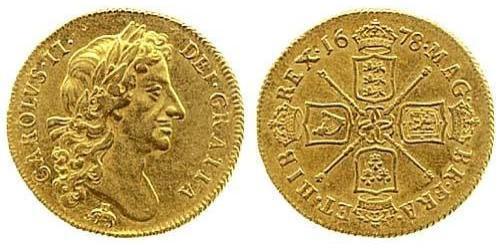 2 Guinea Reino de Inglaterra (927-1649,1660-1707) Oro Carlos II (1630-1685)