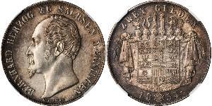 2 Gulden Duché de Saxe-Meiningen (1680 - 1918) Argent Bernard II de Saxe-Meiningen