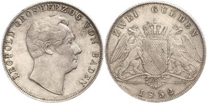 2 Gulden Grand-duché de Bade (1806-1918) Argent Léopold Ier de Bade(1790 – 1852)