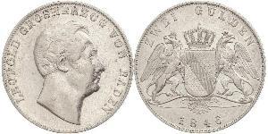 2 Gulden Grand-duché de Bade (1806-1918) Argent Léopold Ier de Bade(1790 – 1852)