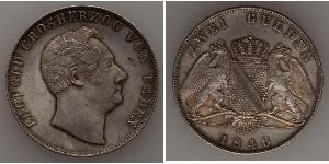 2 Gulden Grand-duché de Bade (1806-1918) Argent Léopold Ier de Bade(1790 – 1852)