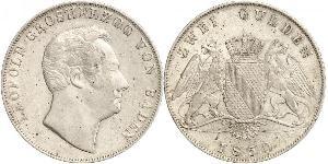 2 Gulden Grand-duché de Bade (1806-1918) Argent Léopold Ier de Bade(1790 – 1852)