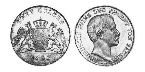 2 Gulden Grand-duché de Bade (1806-1918) Argent Frédéric Ier de Bade (1826-1907) (1826 - 1907)