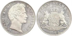 2 Gulden Royaume de Bavière (1806 - 1918) Argent Louis Ier de Bavière(1786 – 1868)
