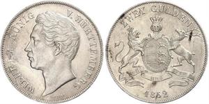2 Gulden Royaume de Wurtemberg (1806-1918) Argent Guillaume Ier de Wurtemberg