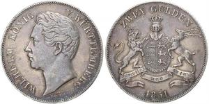 2 Gulden Royaume de Wurtemberg (1806-1918) Argent Guillaume Ier de Wurtemberg