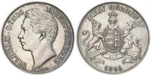 2 Gulden Royaume de Wurtemberg (1806-1918) Argent Guillaume Ier de Wurtemberg