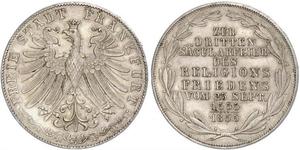 2 Gulden Ville libre de Francfort Argent 