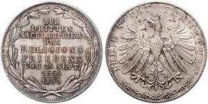 2 Gulden Ville libre de Francfort Argent 