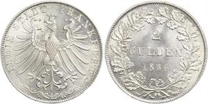 2 Gulden Ville libre de Francfort Argent 