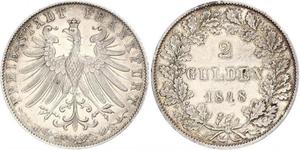 2 Gulden Ville libre de Francfort Argent 