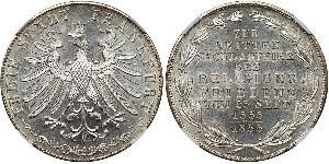 2 Gulden Ville libre de Francfort Argent 