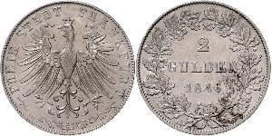 2 Gulden Ville libre de Francfort Argent 