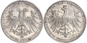 2 Gulden Ville libre de Francfort Argent 
