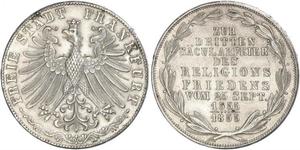 2 Gulden Ville libre de Francfort Argent 