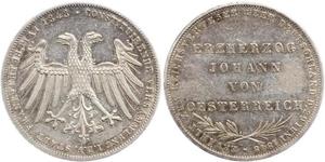 2 Gulden Città libera di Francoforte Argento 