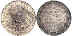 2 Gulden Città libera di Francoforte Argento 