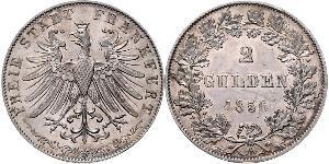 2 Gulden Città libera di Francoforte Argento 