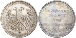 2 Gulden Città libera di Francoforte Argento 