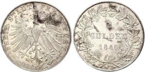 2 Gulden Città libera di Francoforte Argento 