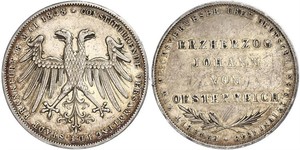 2 Gulden Città libera di Francoforte Argento 