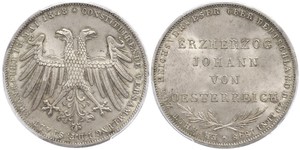 2 Gulden Città libera di Francoforte Argento 