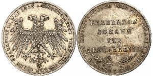 2 Gulden Città libera di Francoforte Argento 