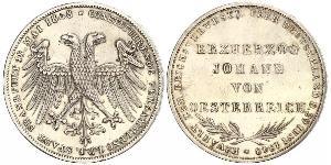 2 Gulden Città libera di Francoforte Argento 