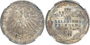 2 Gulden Città libera di Francoforte Argento 