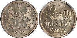 2 Gulden Gdansk (1920-1939) Argento 